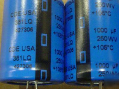 5 cde 250V 1000UF 105C mini snap in capacitors