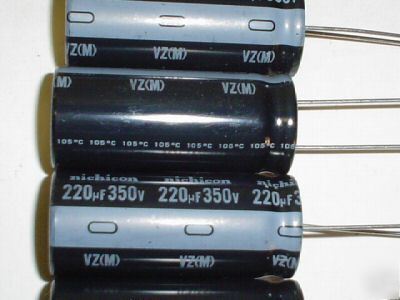 10 nichicon 350V 220UF hi temp radial 105C capacitors
