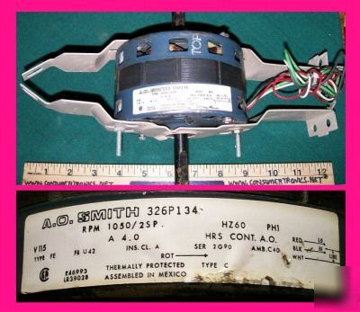 Ao smith fan motor,115V,4A,1/5 hp,1050 rpm w/ mounting