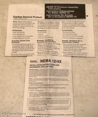 Carlon 6X6X4 nema 12/4X circuit safe enclusre box