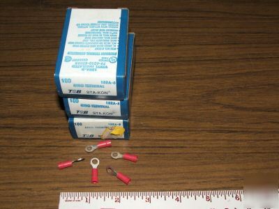 New 300 t&b 18RA-8 stakon ring terminal insuld 22-16 