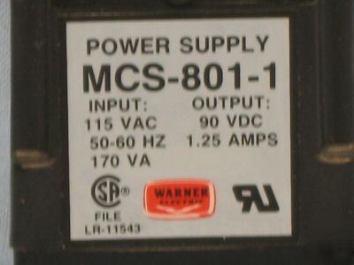Warner electric clutch/brake control mcs-801-1