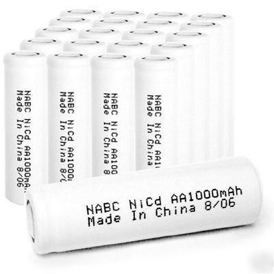 20 x 1000MAH aa nicd hi-capacity batteries flat top