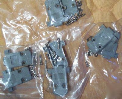 10 DB9 hoods,gray,individually bagged w/ all parts,nos 