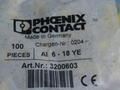 Ferrule phoenix contact al 6-18 ye bag of 100