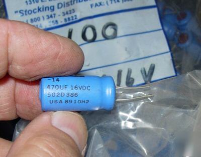 Radial electrolytic capacitor 470MFD 16V 500PCS 470MF