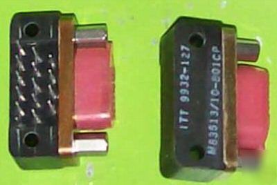New (2) itt 9932-127 15-pin connectors, female, panel
