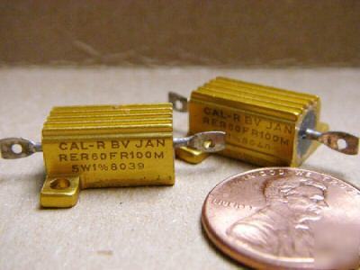 0.1 ohm 1% @ 5W dale RER60 wirewound resistor s (2PCS)