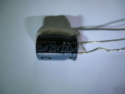 220UF 25V nichicon alum electr radial capacitors 50PCS