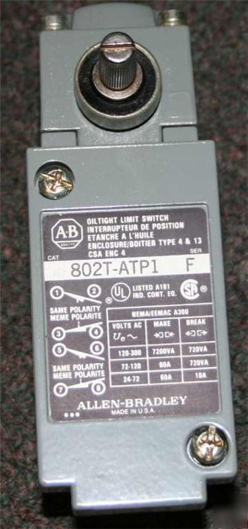 Allen bradley oiltight lever limit switch 802T-ATP1 
