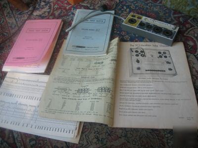 Heathkit tc-1 tube tester, with adapter and manuals