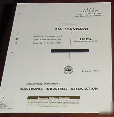 Usas/eia holder outlines pin connections quartz crystal