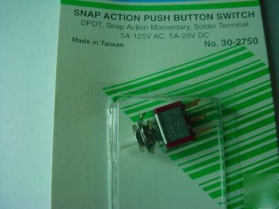 Snap action push button switch, dpdt ( qty 2 ea )