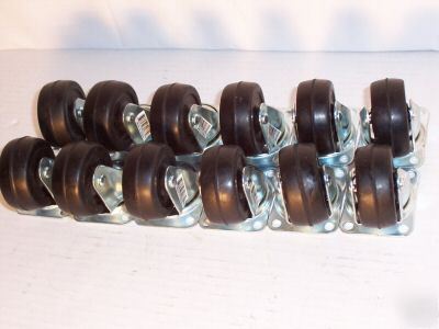 4 pc. 2'' swivel rubber caster wheels 