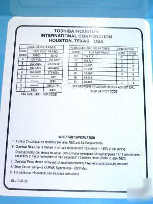 New toshiba 100B-bbj motor control 5 hp 230V size 0+