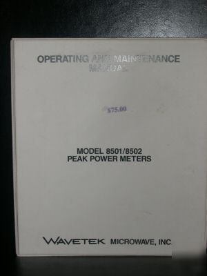 Wavetek operating and maintenance manual model 8501