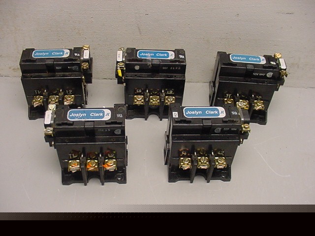 5) joslyn clark contactors 40AMPS 500VDC 110-120V coils
