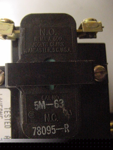 5) joslyn clark contactors 40AMPS 500VDC 110-120V coils