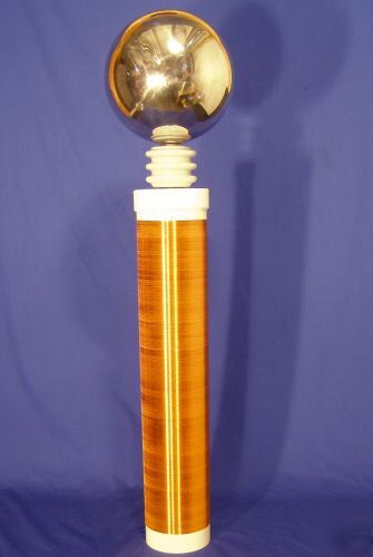 Tesla coil secondary w/ 8 inch stainless steel sphere 