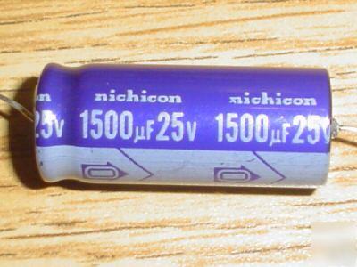 New 10 nichicon 25V 1500UF axial capacitors 