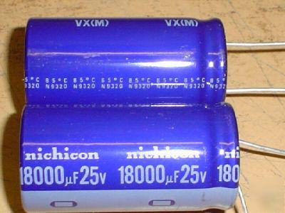 New 10 nichicon 25V 18000UF radial capacitors 