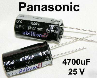 New panasonic 4700UF 25V electrolytic capacitors qty 50
