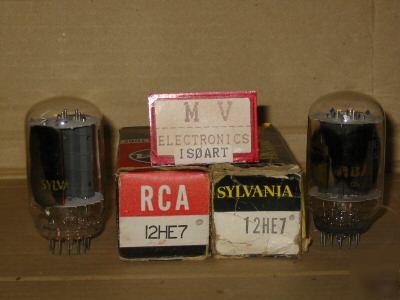 2 tubes 12HE7 rca + sylvania - valvole rÃ¶hren 