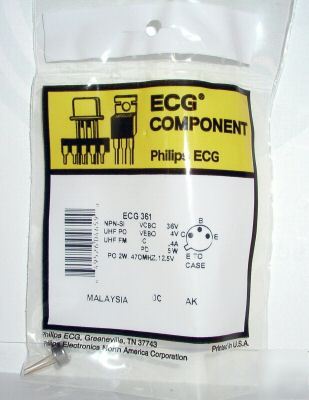 New ECG361 NTE361 npn transistor metal can 