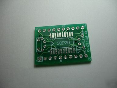 5 pcs soic to dip 20 pin adapter pcb smd sop convert