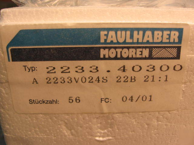 G35653 six faulhaber 2233V024S 22B 21:1 dc motors