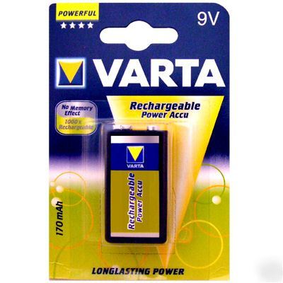 170MAH 9V nimh battery rechargeable by varta accu ultra