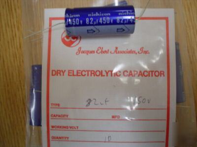 New 10 pcs nichicon 450V 82UF axial capacitors 