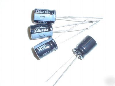 New 50PCS 16V 330UF nichicon hi-temp radial capacitors 