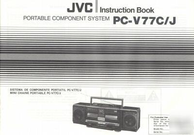 Jvc owner operator instruction manual pc-V77 c/j