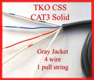 100 foot bulk telephone solid wire 24 awg - 4 wire CAT3