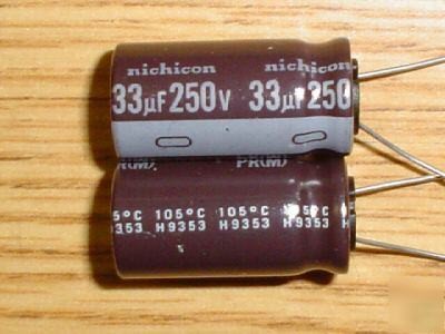 100P 250V 33UF nichicon 105C low esr radial capacitors