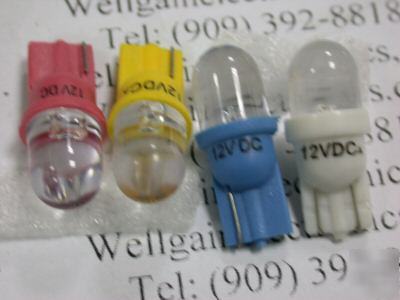 12VDC led auto / car light bulb red blue white yellow