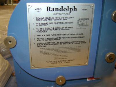 Unused: randolph peristaltic pump model 750 (3399.03)