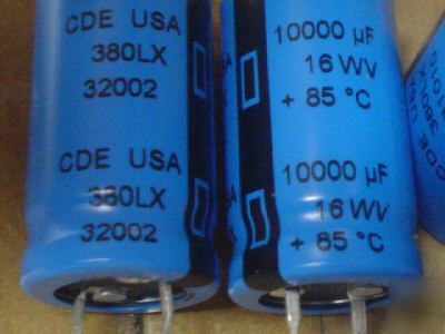 10 cde 16V 10000UF mini snap in capacitors