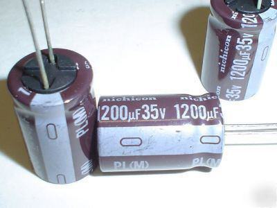 50PCS nichicon 35V 1200UF 105C mini radial capacitors