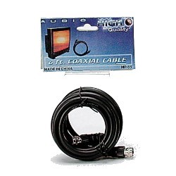 New satellite tv 6 ft. black coaxial cable connector