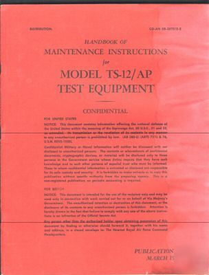 Ww ii confidential instructions ts-12/ap test equipment