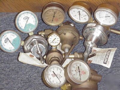 5 assorted airco welding regulator s with gauges lot #1