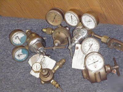 5 assorted airco welding regulator s with gauges lot #1