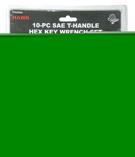 10 piece ''t-handle'' hex key wrench set in inches (sa