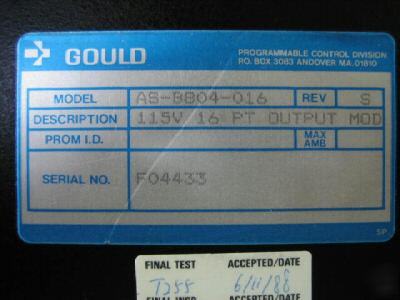 Gould modicon B804 115 vac output as-B804-016