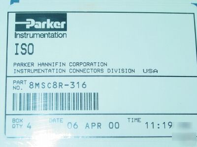 New parker iso male adapter p/n 8MSC8R-316 bin 