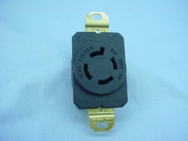 Pass & seymour L15-20 locking receptacle 20A 250V 3PH