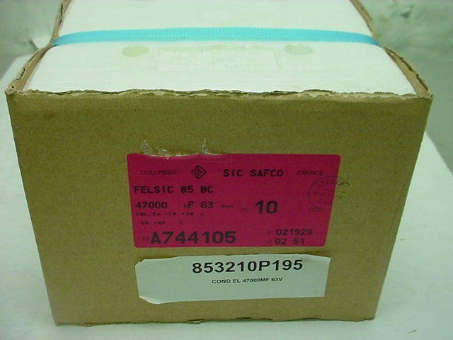 New 10 felsic 85 bc 47000 uf / mfd 63 volt capacitors