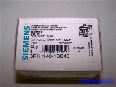 Siemens 3RH1140 3RH1140-1BB40 3RH11401BB41 contactor